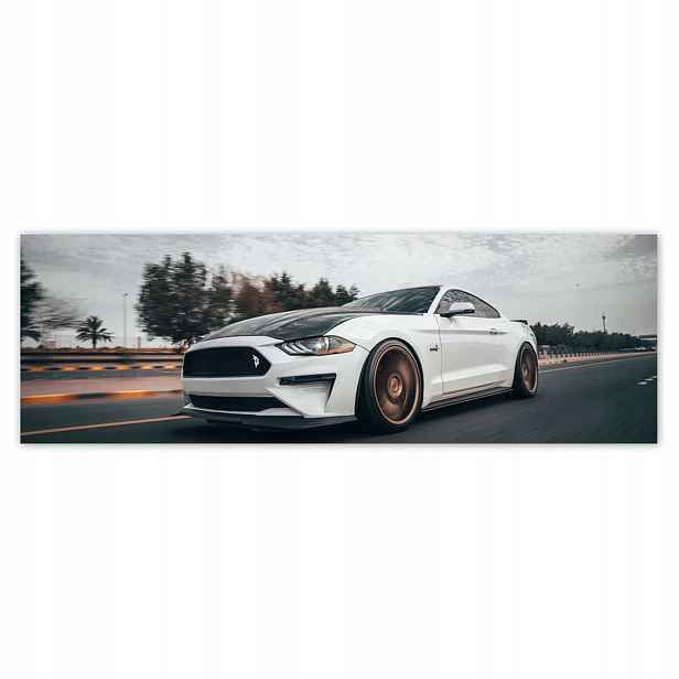 Plakáty 200x66 Bílý Ford Mustang Auto