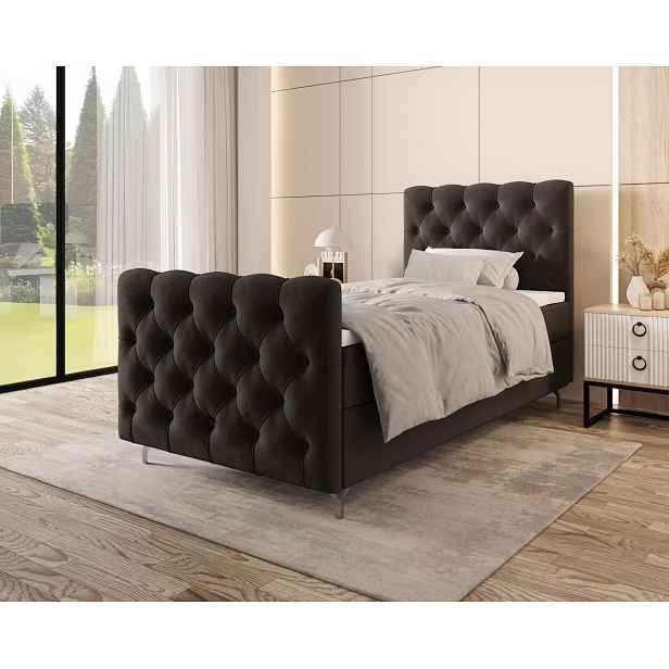 Čalouněná boxspringová postel 100x200 ADRIA PLUS 2 - šedá