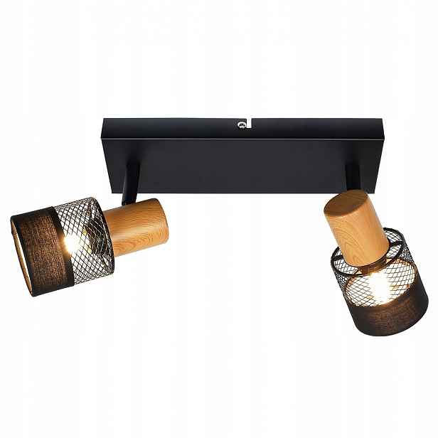 Coletta Černá Loftová Lampa 2 Nastavitelné Reflektory 2xE14 4W