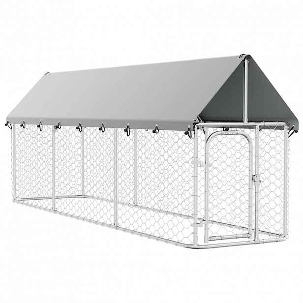 vidaXL Venkovní psí kotec se střechou 400 x 100 x 150 cm