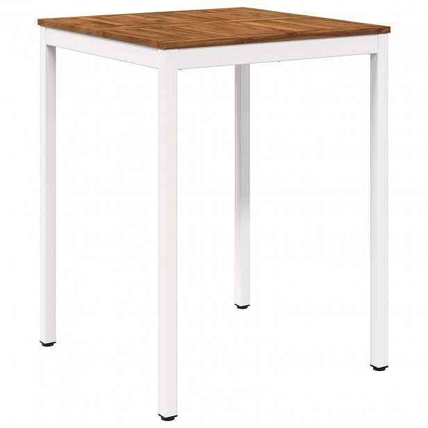 vidaXL Zahradní barový stůl NAARDEN Přírodní a bílá 80 x 80,5 x 105 cm