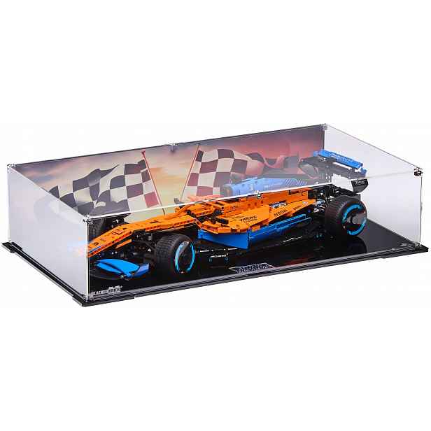 Vitrína s pozadím 2 Blacked Brick pro Lego Technic 42141 McLaren Formule 1
