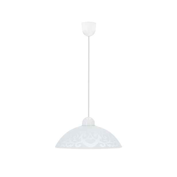 Závěsná lampa Bronte 1x60W E27 stínidlo bílé se vzorem