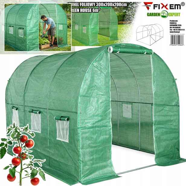 Fóliový Tunel 3x2x2 m Zelený