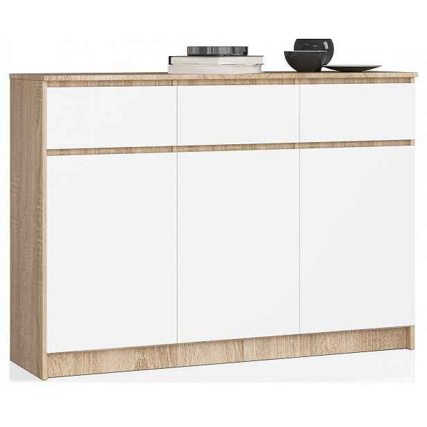 Komoda K140 3D 3 Ks Clp Pk Sonoma Bílá Akd
