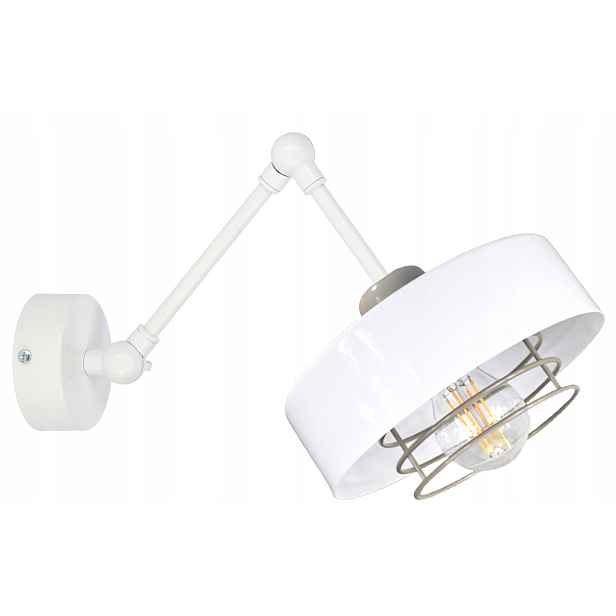 Nástěnná Lampa Loftová Bílá Pohyblivá Led