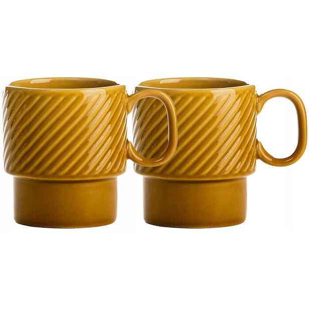 Sagaform Hrnek Retro Šálek 2 ks 250 ml žlutý