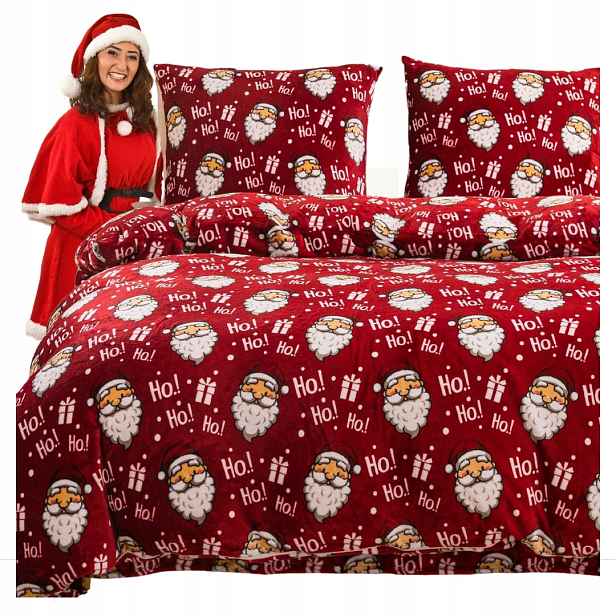 Vánoční mikrovláknové Povlečení 220x200 Santas Ho!Ho! Fleece Dárek