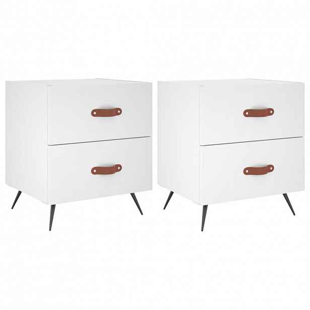 vidaXL Noční stolky 2 ks bílé 40 x 35 x 47,5 cm kompozitní dřevo