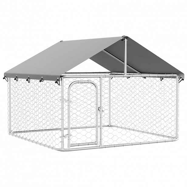 vidaXL Venkovní psí kotec se střechou 200 x 200 x 150 cm