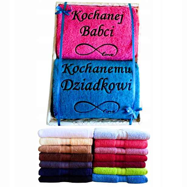 Dárek pro babičku a dědečka Ručníky Den prarodičů od vnučky vnuka s jménem