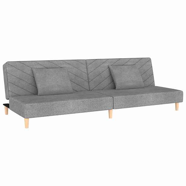 vidaXL 2místná rozkládací pohovka se 2 polštáři světle šedá textil