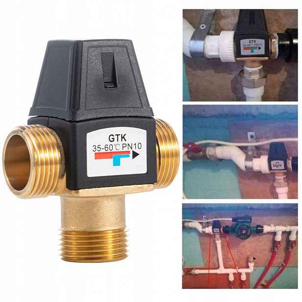 Třícestný mosazNÝ Směšovací Termostatický Ventil DN20 G3/4''