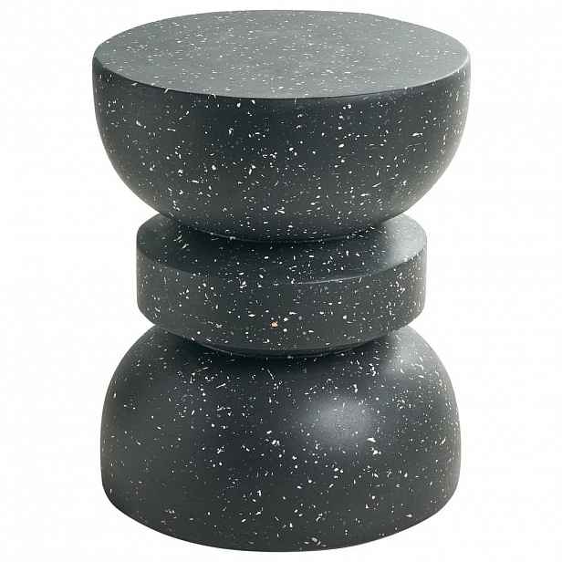 Beliani PŘÍSTAVNÝ STOLEK 37/37 cm Terrazzo Look Terrazzo Černý Faliro