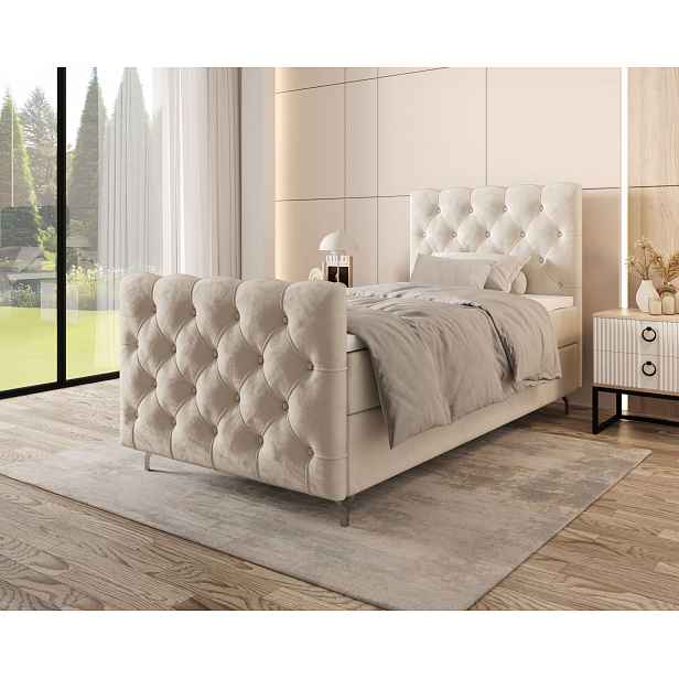Čalouněná boxspringová postel 120x200 ADRIA PLUS 2 - béžová