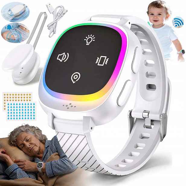 Noční Alarm Namáčení Pro Starší Děti Nastavitelný S Nálepkou, Bílý