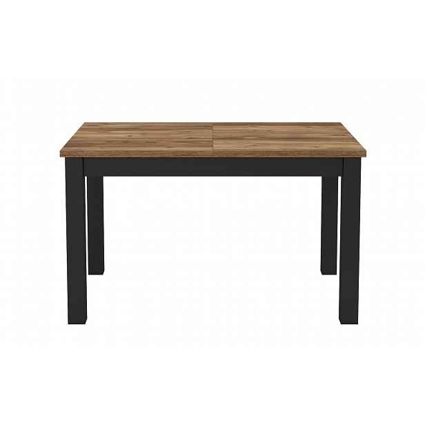 Rozkládací jídelní stůl OKAL - 130-175 cm, appenzelský smrk / černý