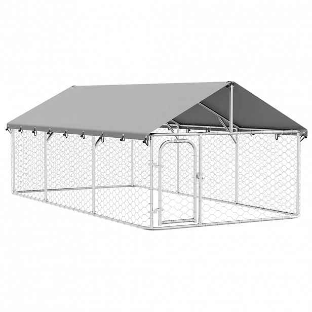 vidaXL Venkovní psí kotec se střechou 400 x 200 x 150 cm