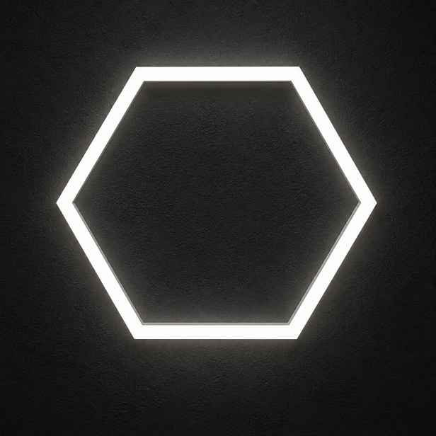 Černá Led lampa HEX1 42W 6500K 92x79 Cm jedna medová plástev garáž