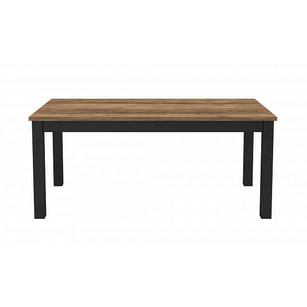 Jídelní stůl OKAL - 180 cm, appenzelský smrk / černý