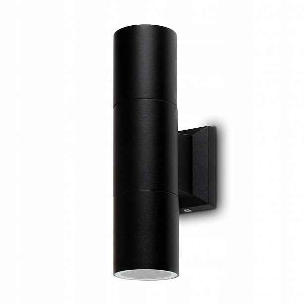 Lampa Nástěnná Moderní Venkovní Fasádní Kov IP54 2 x GU10 Černá