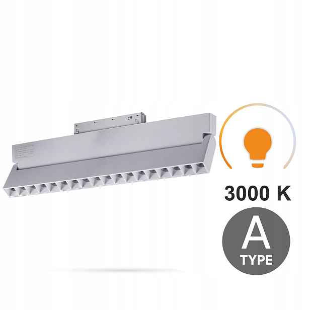 Lineární reflektor Bílý Led Regulovatelný 18W 3000K Typ A Smart Track 48VDC