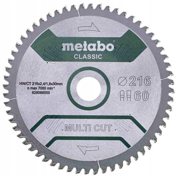 Metabo Kotoučová Pila Hw/ct 216x30 60 Fz/tz Záporná