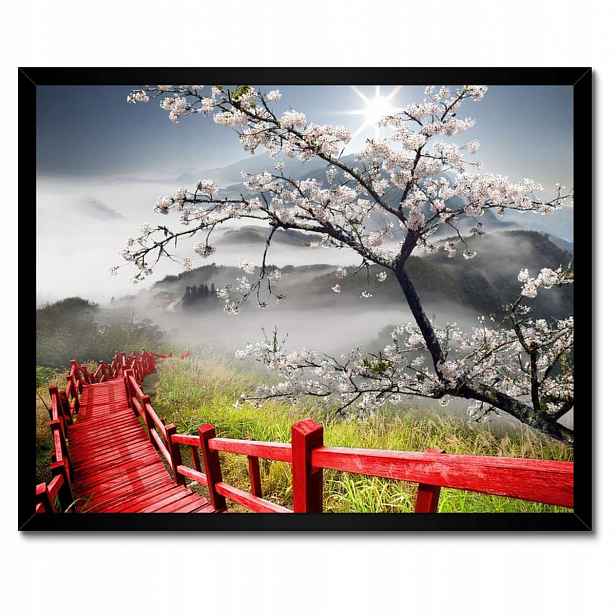 Plakáty v rámu 50x40 Červený most v Japonsku
