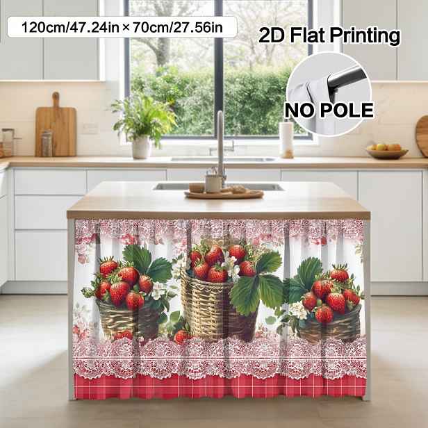 TEMU 2D Plochý, (2D Plochý) 1 ks Košíky na jahody a Závěs & Dekorace do Skříně - Polyester Snadno Čistitelný, na Tyč pro Snadnou Instalaci, Úložný