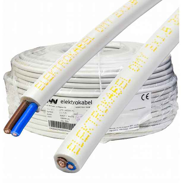 Kabel Omy 2x1,5mm 300/300V Lanko Cu 100 m kulatý