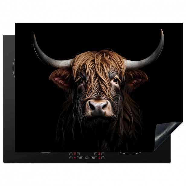 MuchoWow KRYT NA INDUKČNÍ DESKU Skotský horal - Portrét - Černá - Zvíře 77x59 cm