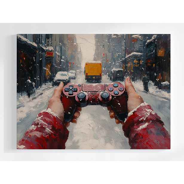 Plakát Gamer Gaming Pad Kontroler Ulice Auto 100x75