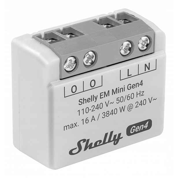 Shelly Em Mini Gen4 Měřič spotřeby energie WiFi/Bluetooth/Zigbee Matter