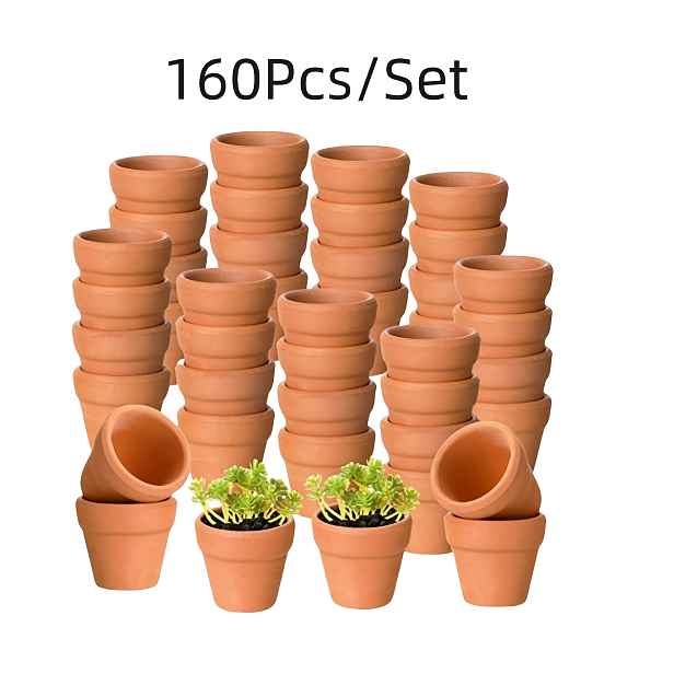 TEMU 160 ks/100 ks/80 ks/50 ks/30 ks Malé Mini 1.3" Terakotové Květináče Hliněné Keramické Květináče, Květináče na Kakteeny a Květiny, Terakotové