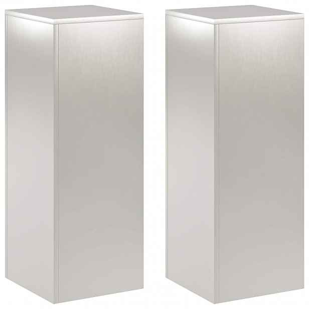 vidaXL Stojan na rostliny 2 pcs Stříbrná 30 x 30 x 80 cm Ocel