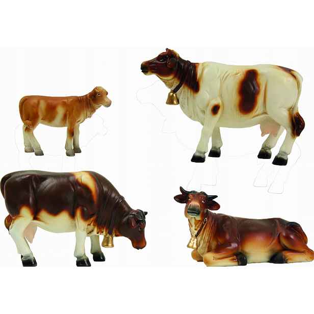 4 krávy do betlému – do 7,8 cm výšky pro postavy 8-10 cm