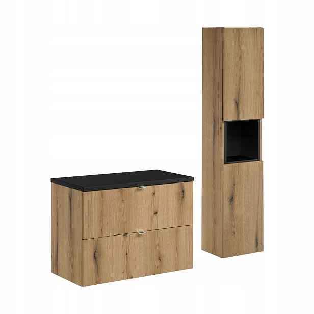 Zestaw meblowy 80cm z blatem i Szafką wysoką, Nova Oak