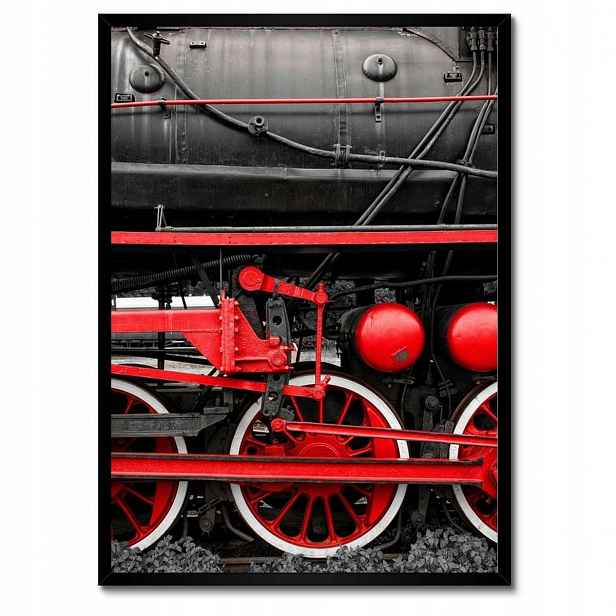 Plakáty v rámu 50x70 Červené hnací kola