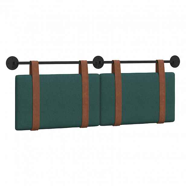 vidaXL Závěsná čelní deska Tmavě zelená 130 x 55 x 5 cm Antický PU