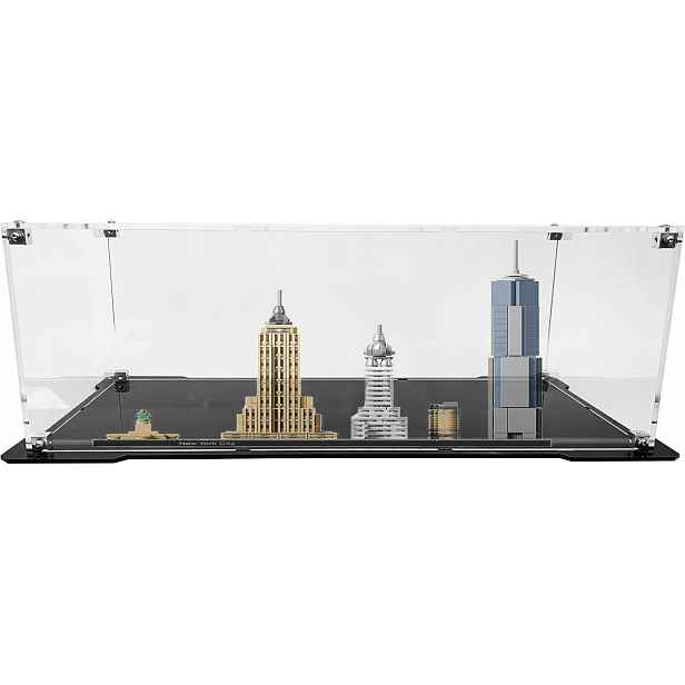 Vitrína s černou základnou pro stavebnici Lego 21028 Architecture New York