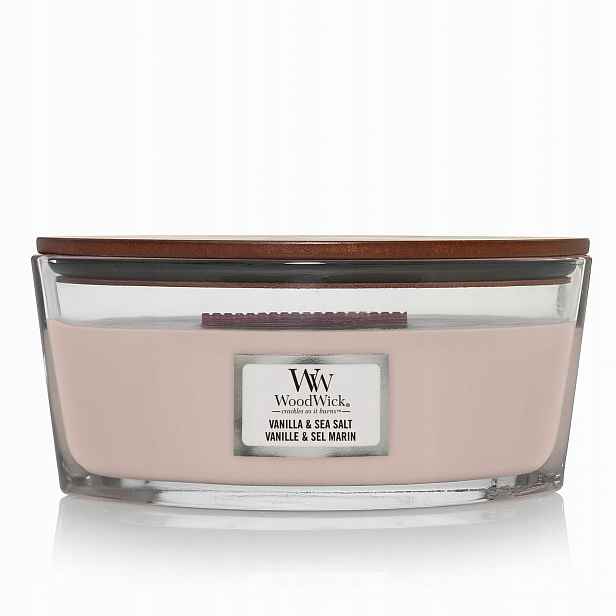 Vonná svíčka elipsa WoodWick Vanilla & Sea Salt