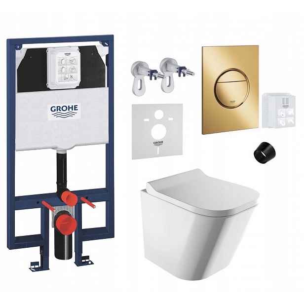 7v1 Podomítkový Wc set s podstavcem Grohe Slim Wc mísa Rim Omnires tlačítko