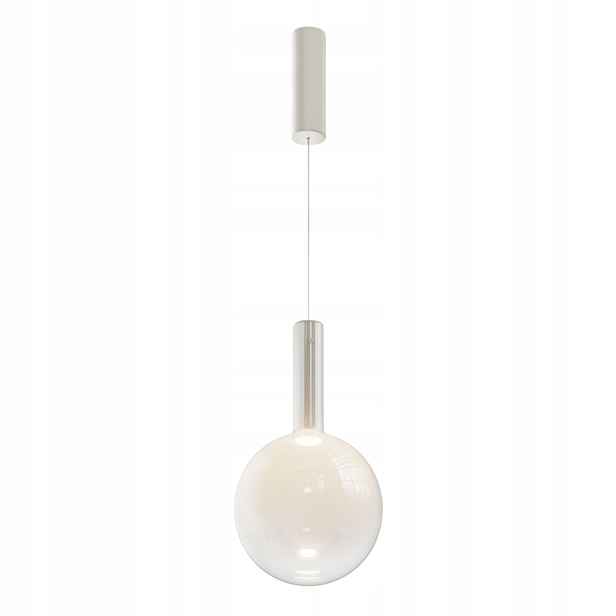 Závěsná lampa bílá skleněná Led koule Ø25 cm do obývacího pokoje jídelny Maytoni
