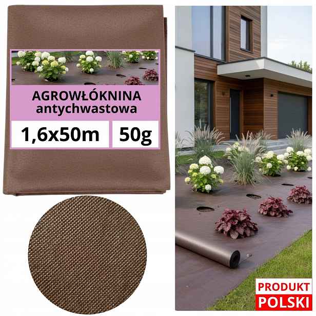Agrotextilie 50 g Školkařská podložka 1,6x50 m Hnědá kůže
