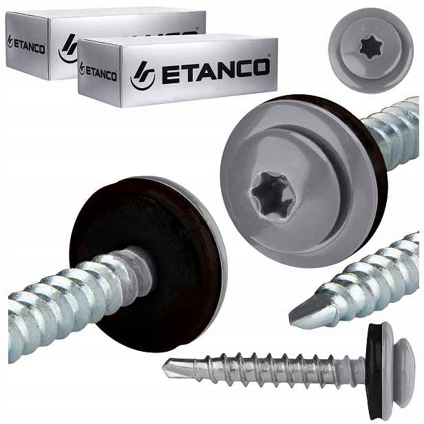 Farmářské vruty Torx 4,8x35 mm Ral 9006 500ks plechové vruty Etanco Gtf P
