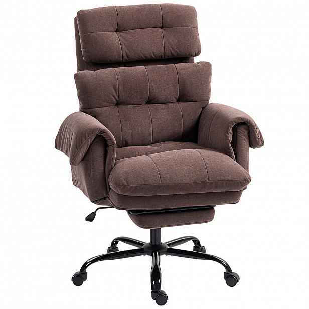 HOMCOM KANCELÁŘSKÁ ŽIDLE, ergonomická kancelářská židle s područkami, opěrkou nohou, kávou
