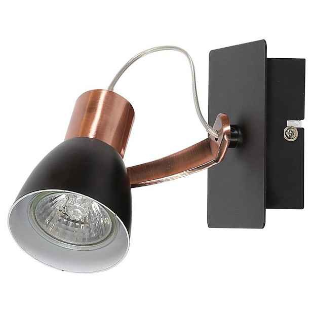 Nástěnná lampa 1X50W GU10 černá a měděná Markus