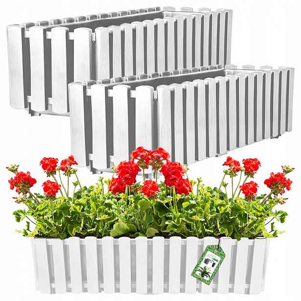 Set 2X Květináč Květináč Balkonový Truhlík Plot 58 cm