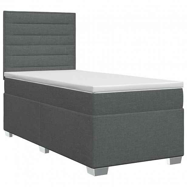 vidaXL Postel boxspring s matrací Tmavě šedá 80 x 200 cm Textil