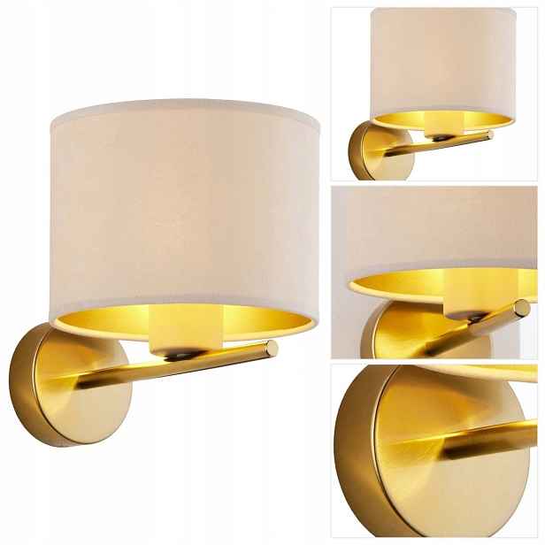 Zlaté nástěnné svítidlo Ariel je moderní nad zrcadlem v koupelně Sigma Lighting